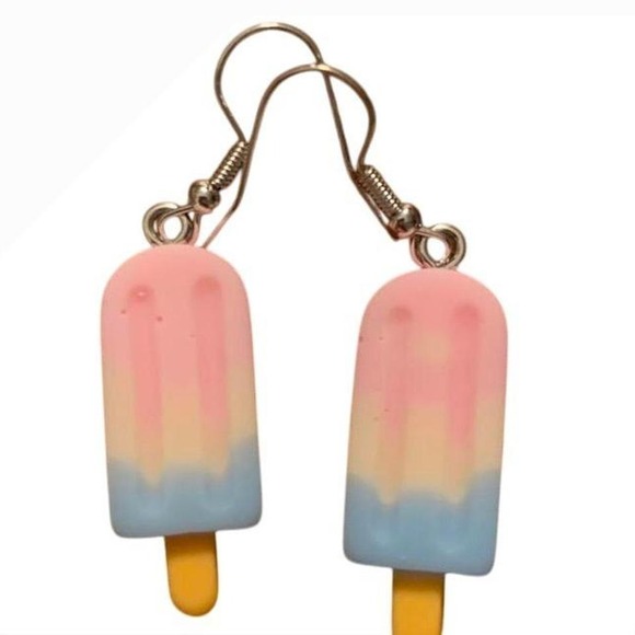 Popsicle Earrings Cute Kawaii Pastel Pink Blue Summer Food Earrings - Picture 1 of 1